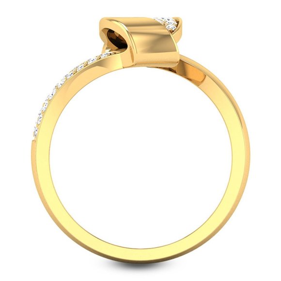 💥 Fashion Twisted Cross Design Zircon Gold Rings for Women, EVGG1245 - Picture 6 of 6